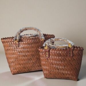 Chic Brown Woven Tote Bag Mommy And Me Perfect For Easter
